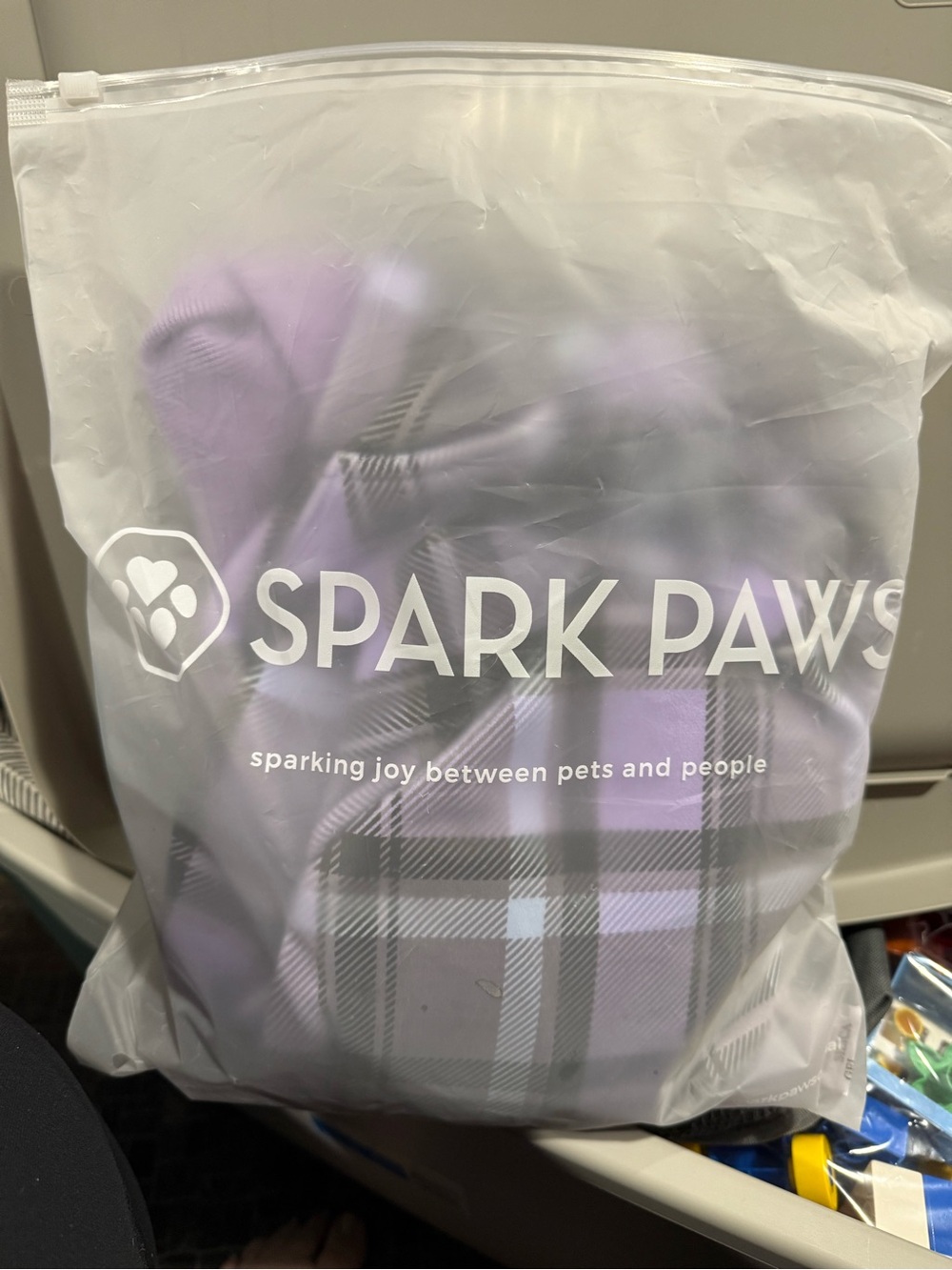 Spark Paws Lavender Plaid dog hoodie